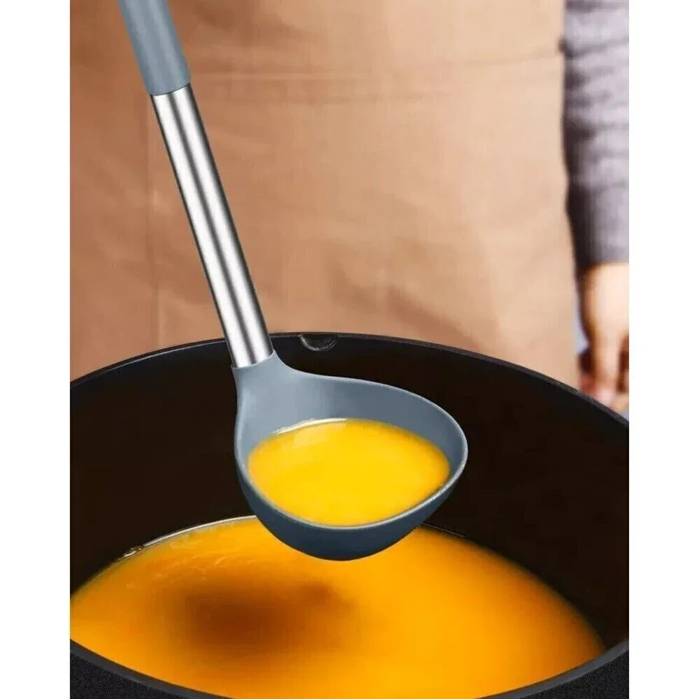 Pack of 2 Ladle Spoon,Silicone Large Spoon for Soup,Non Stick Kitchen Utensil...